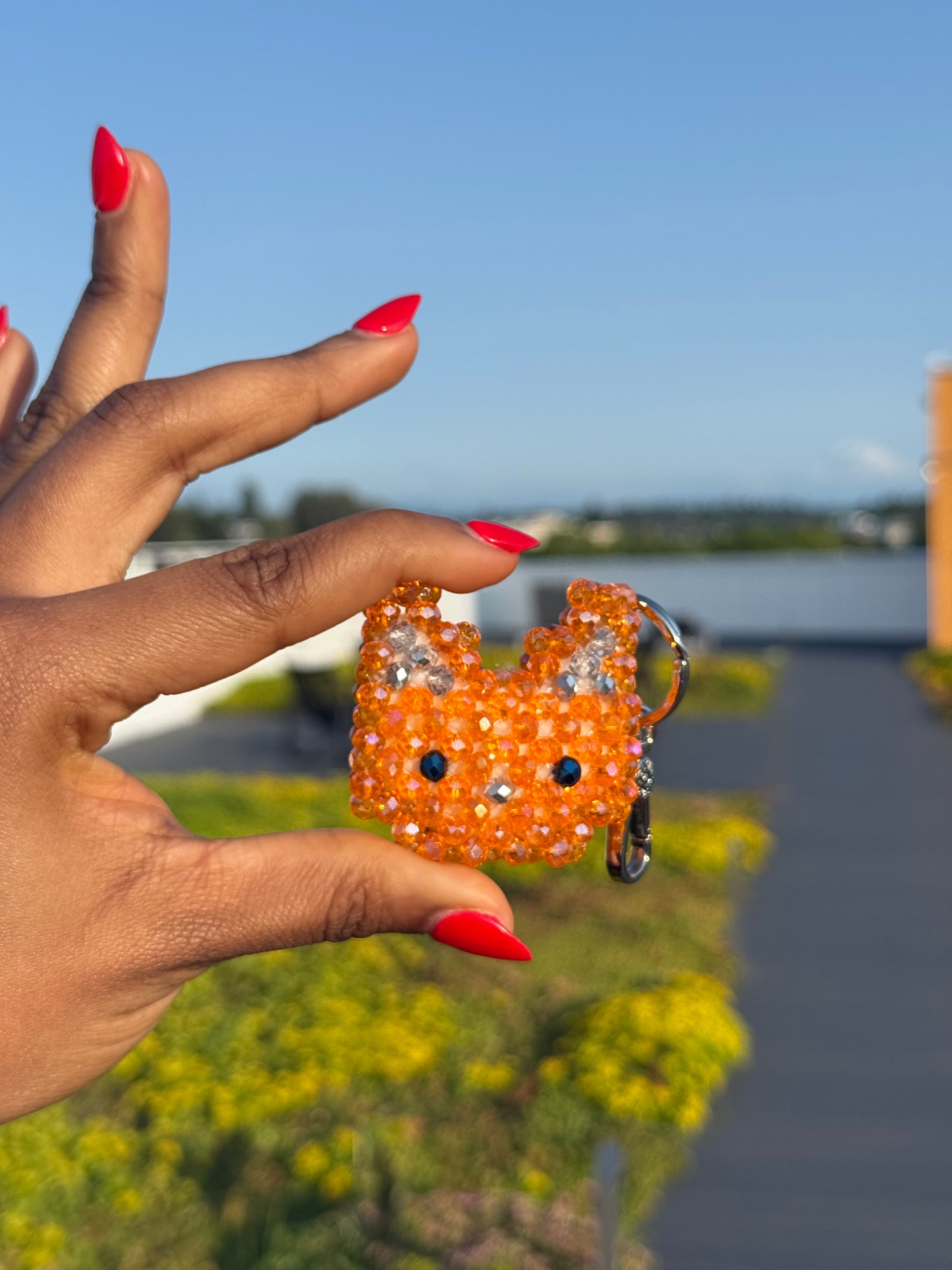 Orange kitty keychain (cat)