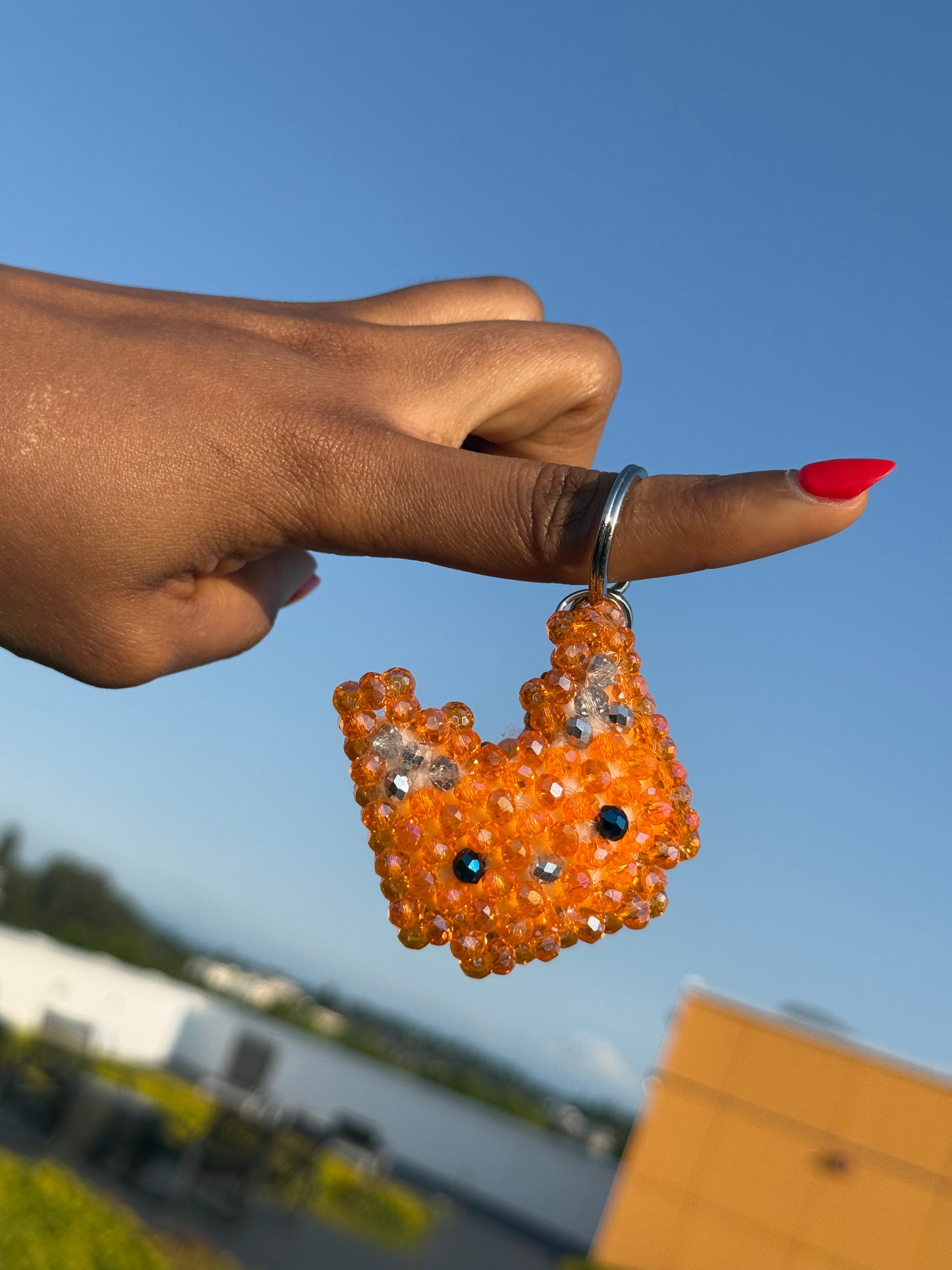 Orange kitty keychain (cat)