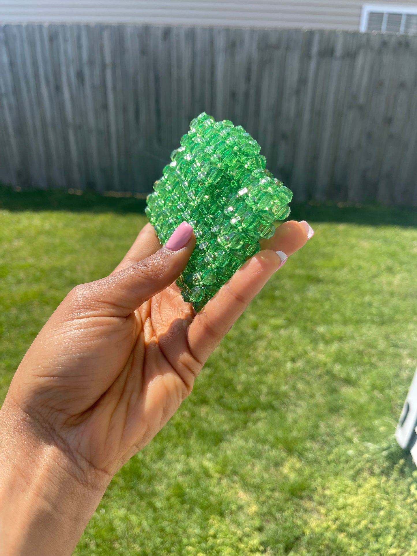 Green~ Beaded Cardholder (Wallet)