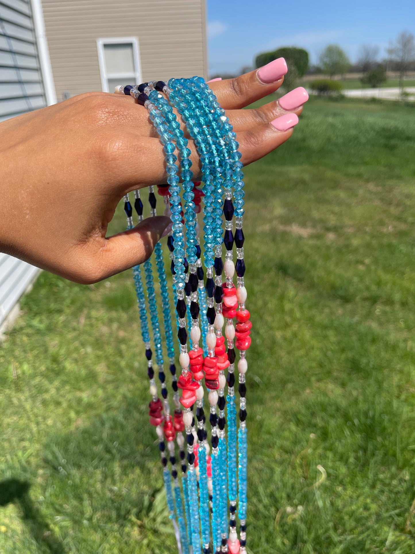 Self- love 3 ~~ luxury crystal waistbeads __natural stone waistbeads