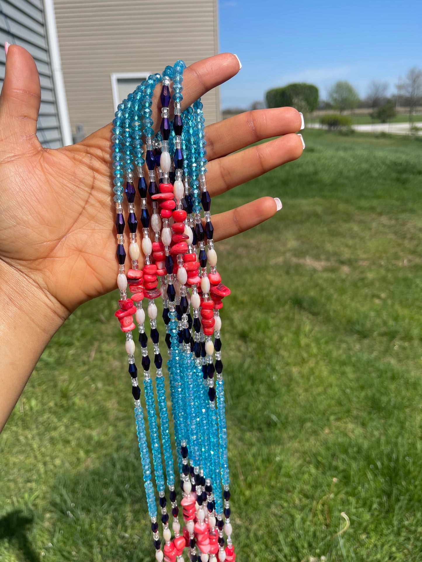 Self- love 3 ~~ luxury crystal waistbeads __natural stone waistbeads