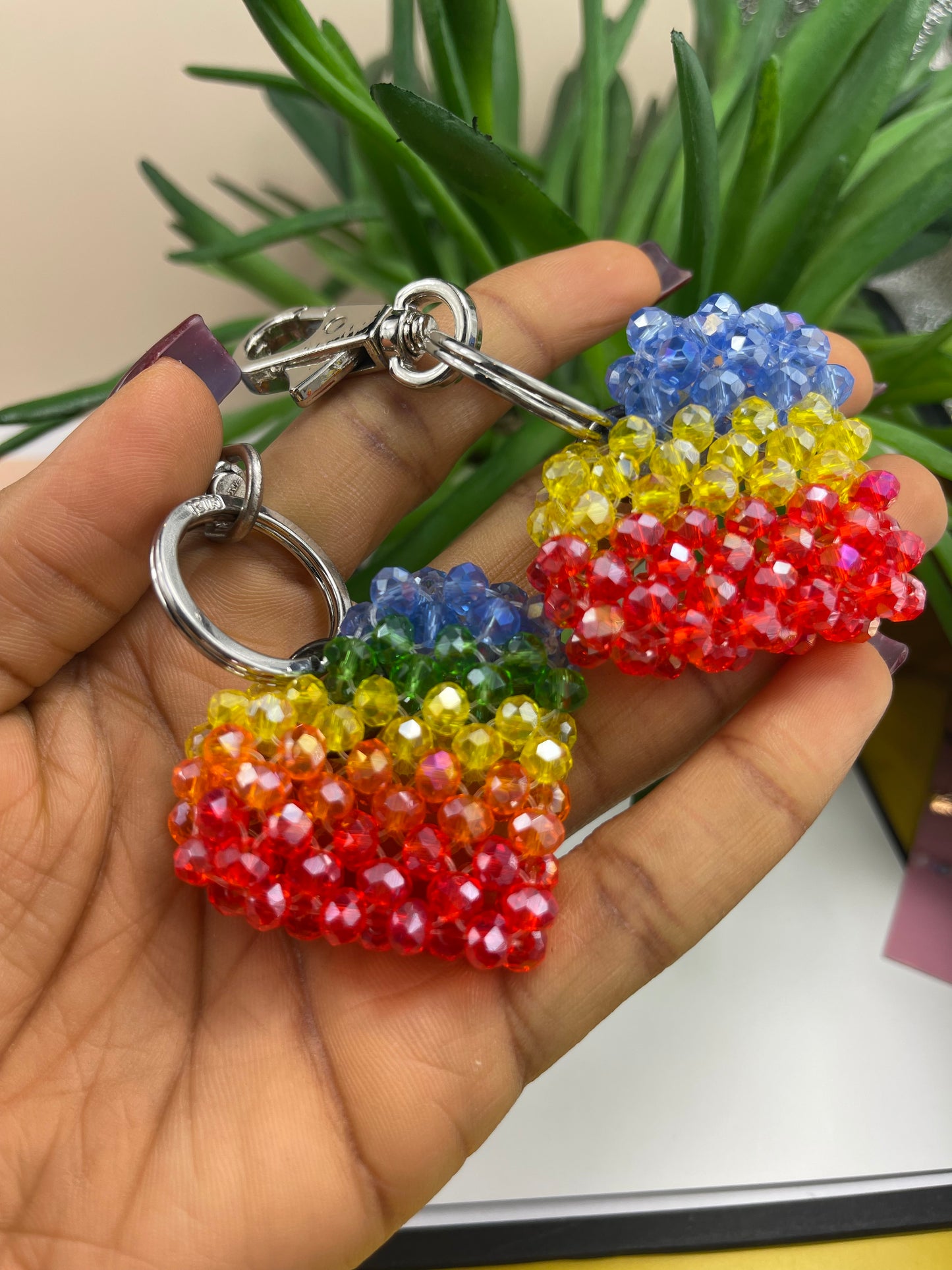 Three Colors Heart keychain