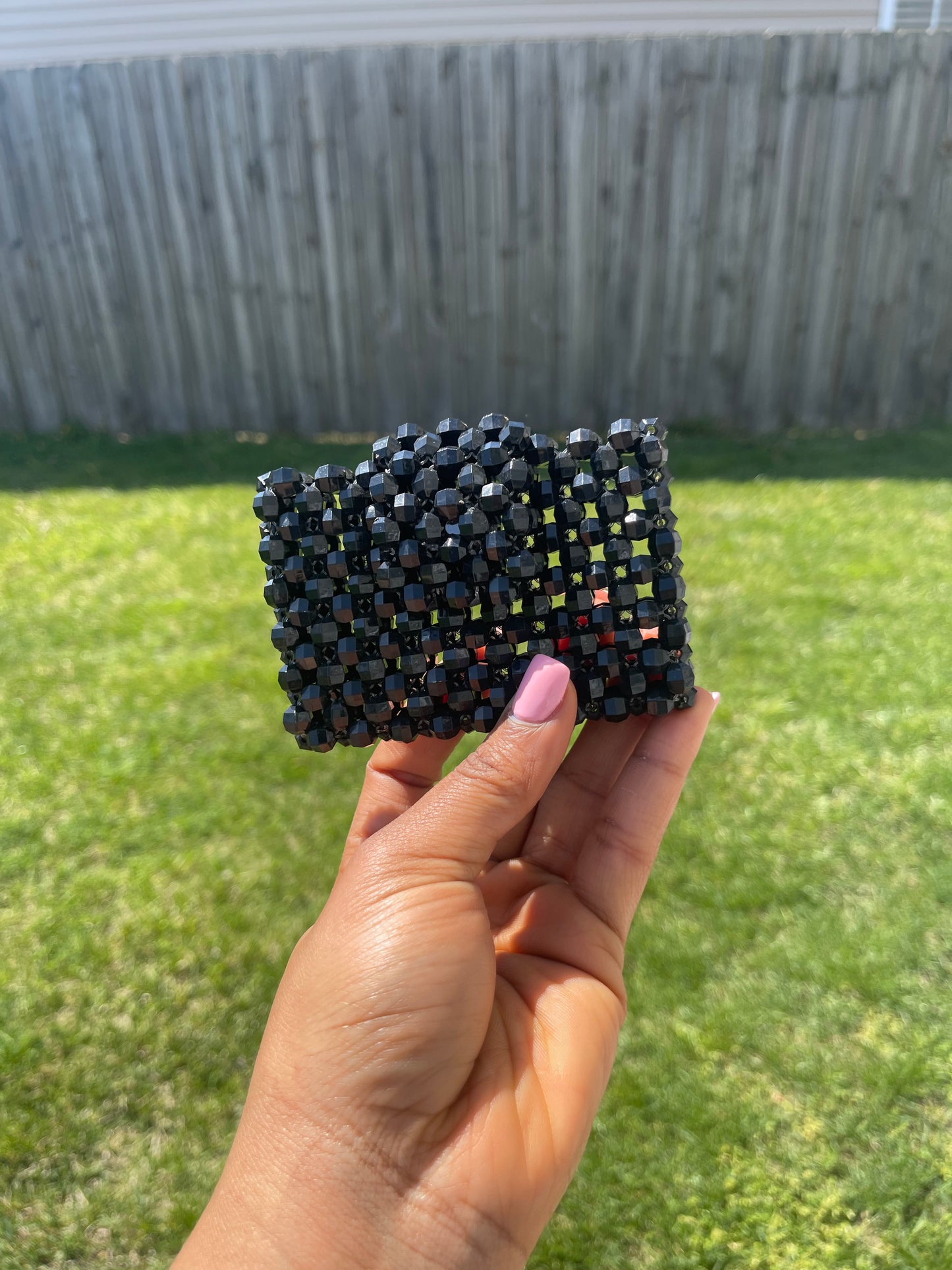 Black ~Beaded Cardholder ( wallet)