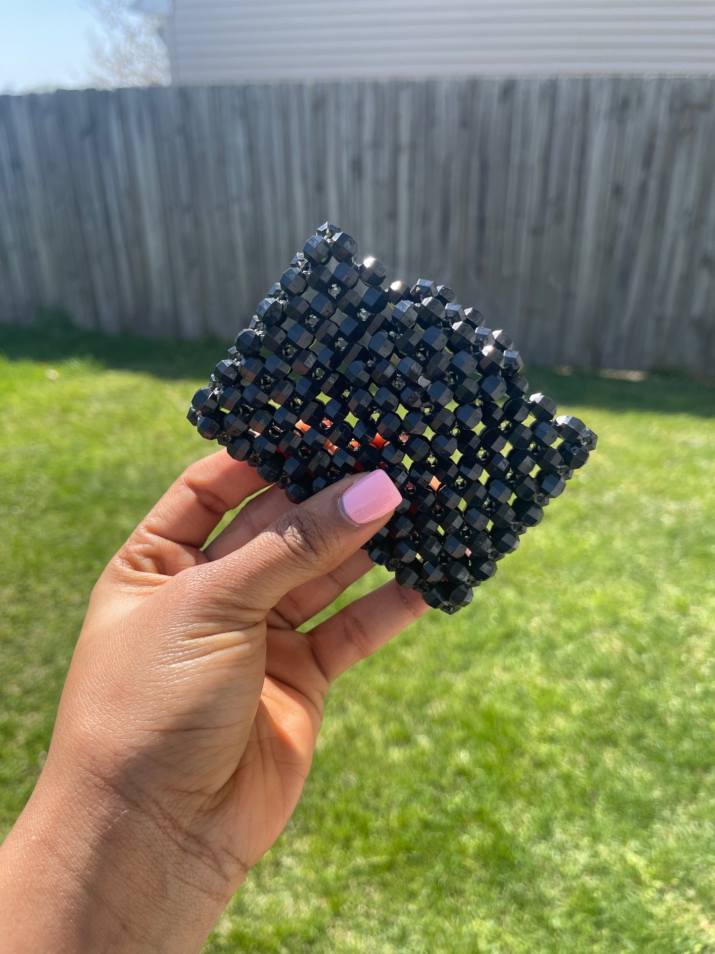 Black ~Beaded Cardholder ( wallet)