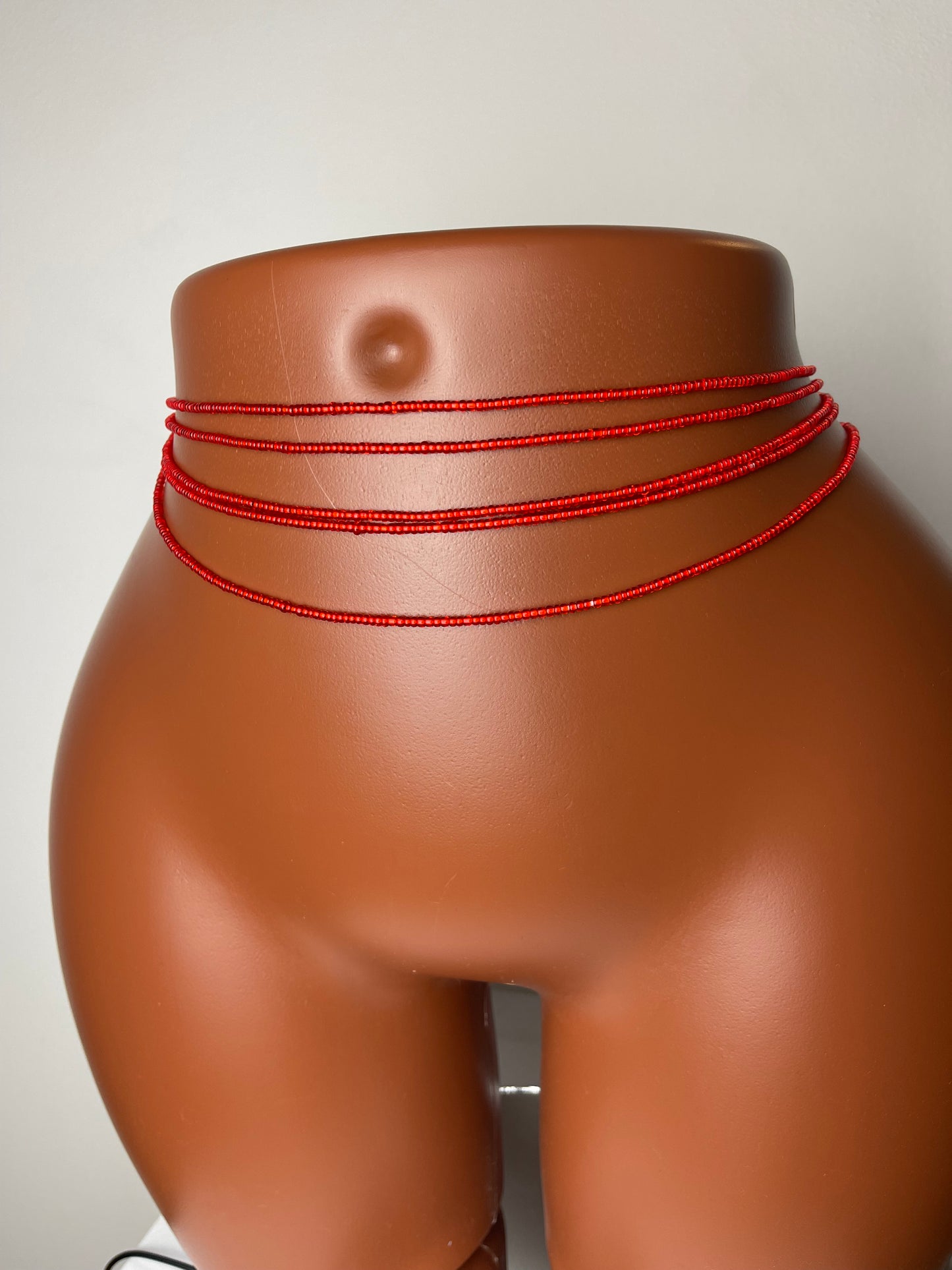 Solid red waistbeads