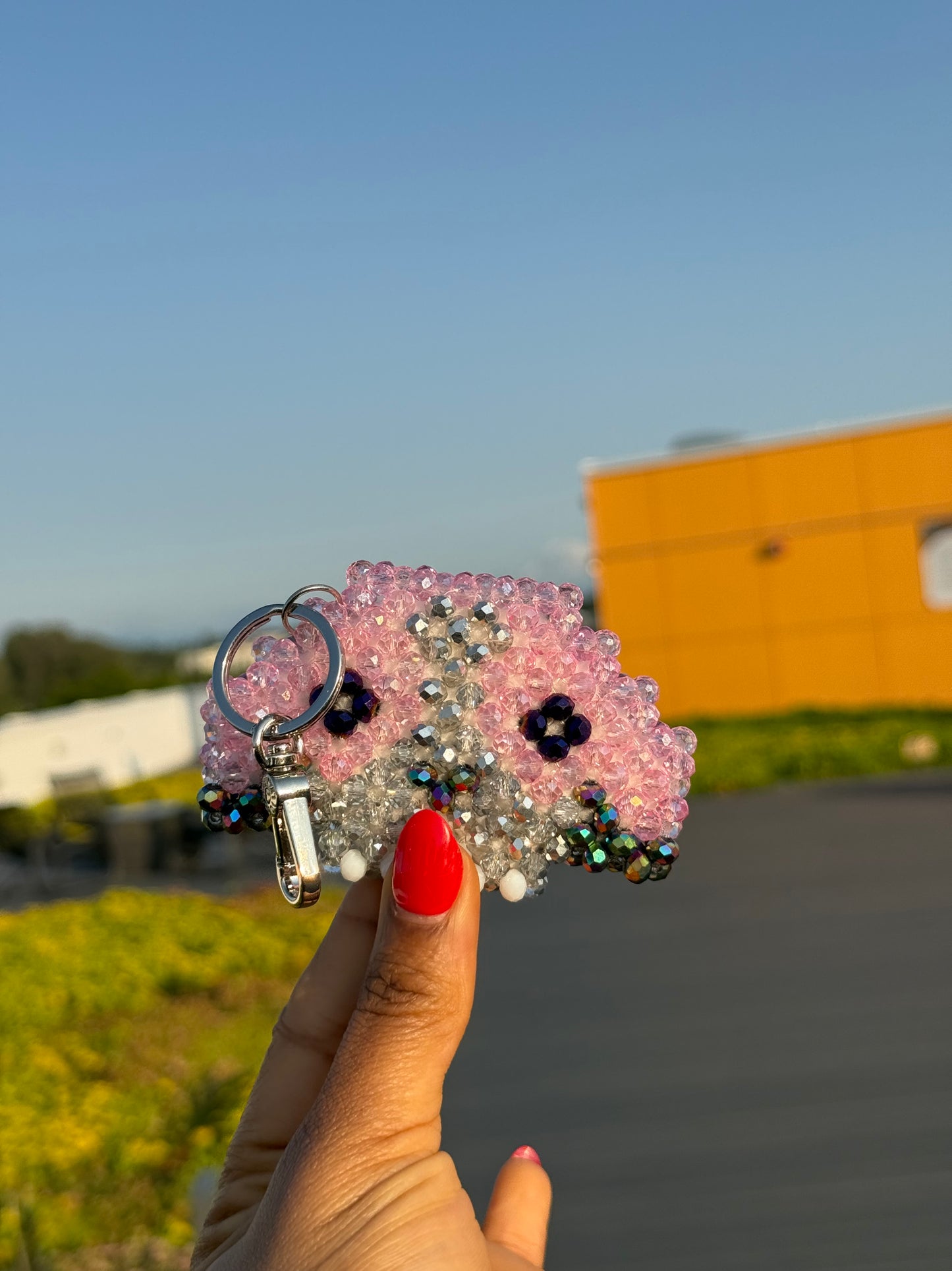 Pink dog keychain