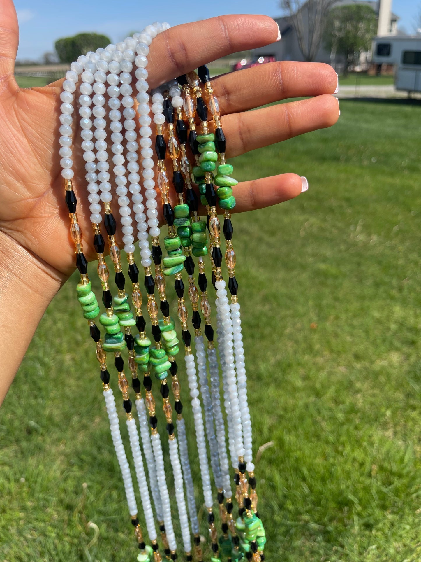Self-love 2 ~~luxury crystal waistbeads__natural stone waist beads