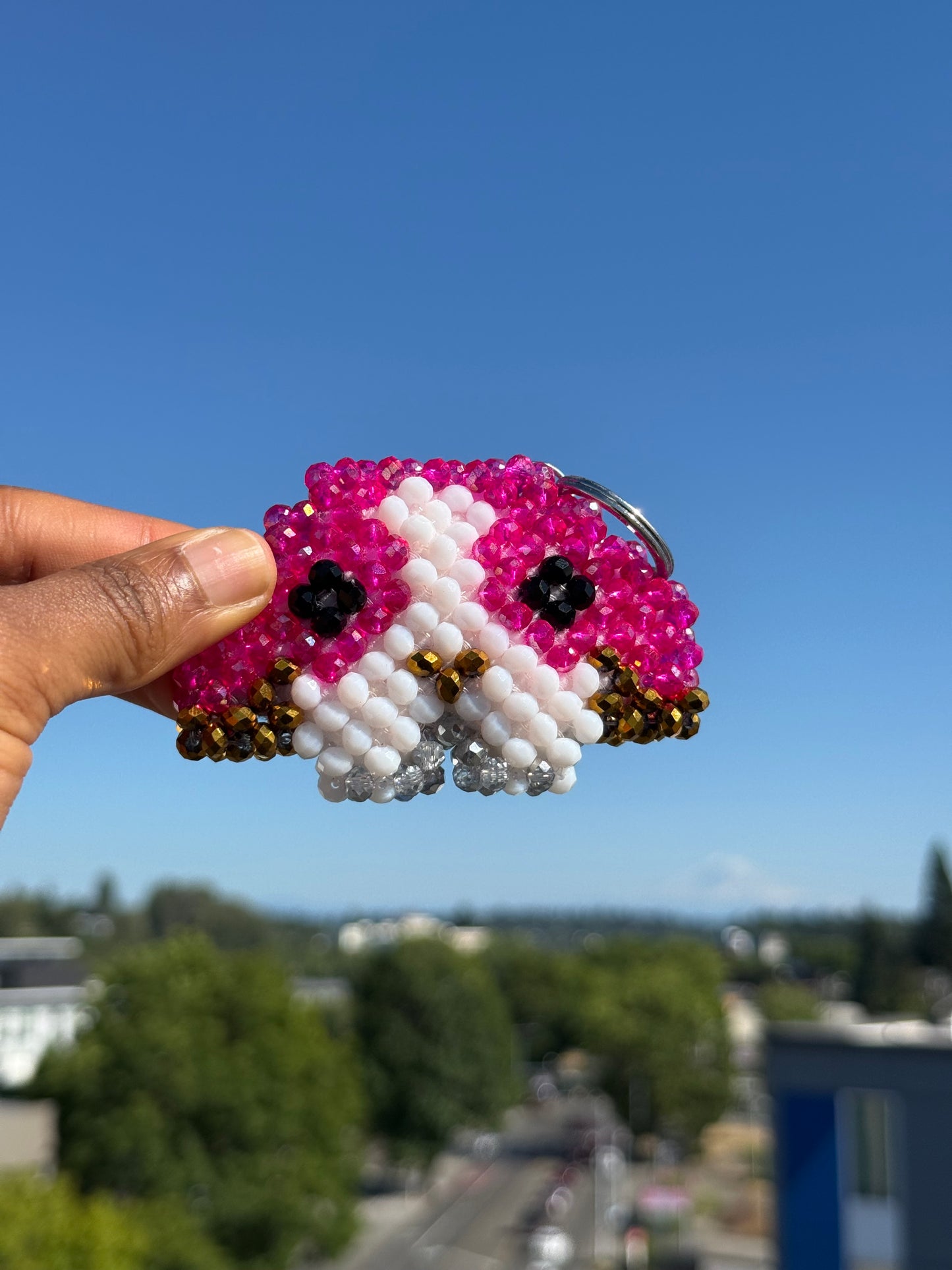 Pink dog keychain