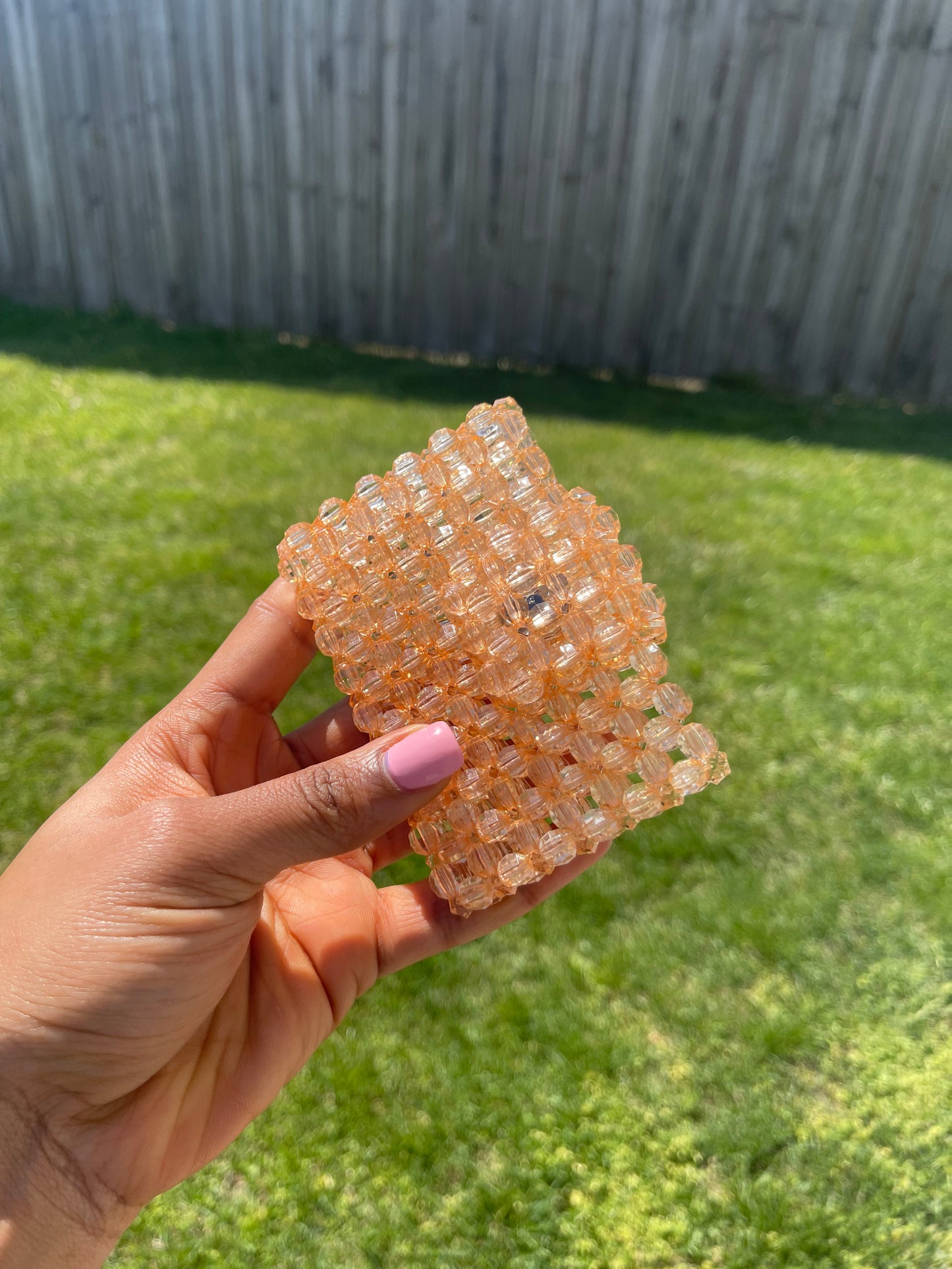 Gold~ Beaded Cardholder (wallet)