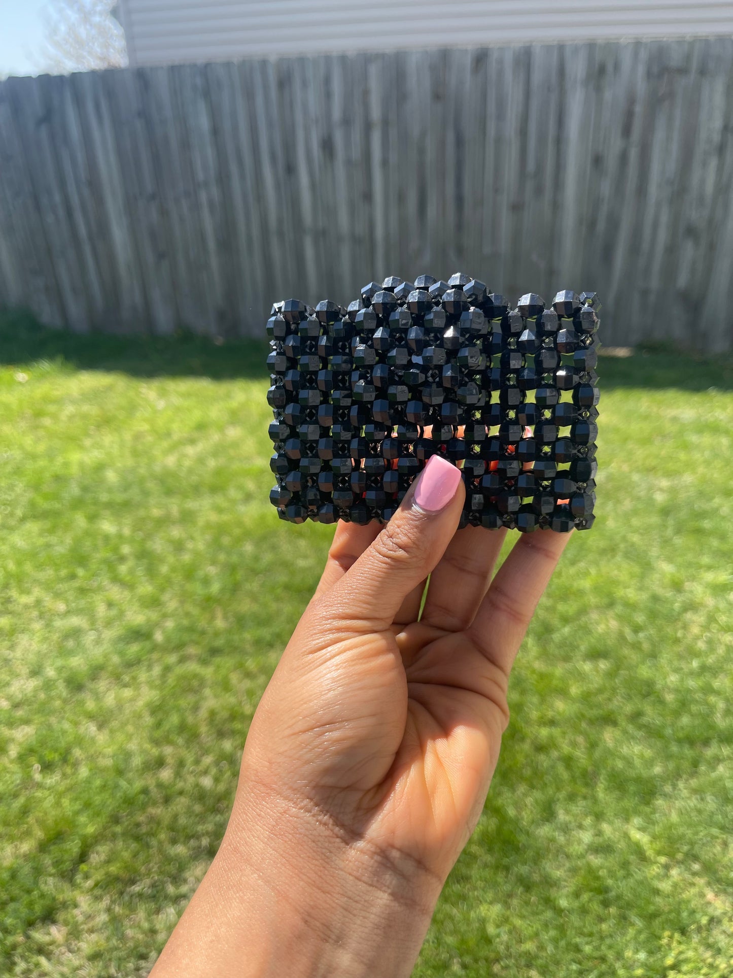 Black ~Beaded Cardholder ( wallet)