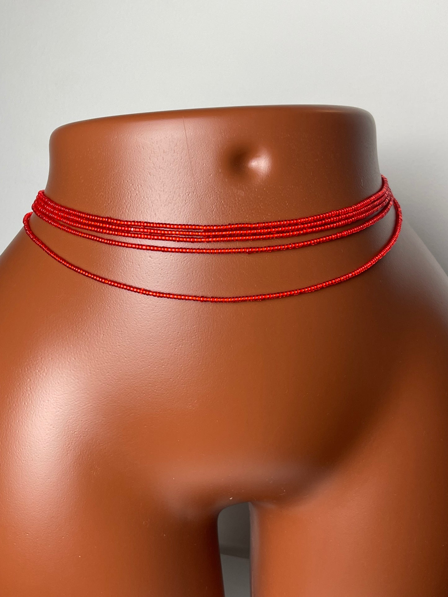 Solid red waistbeads