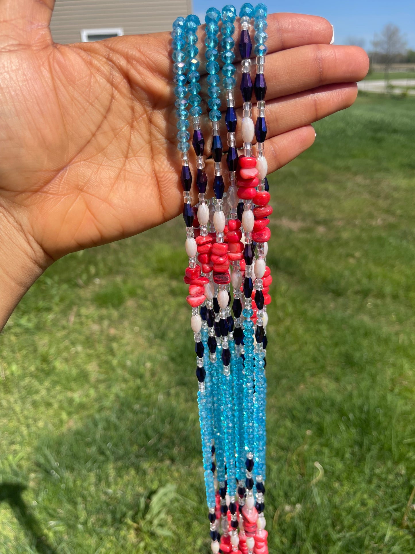 Self- love 3 ~~ luxury crystal waistbeads __natural stone waistbeads