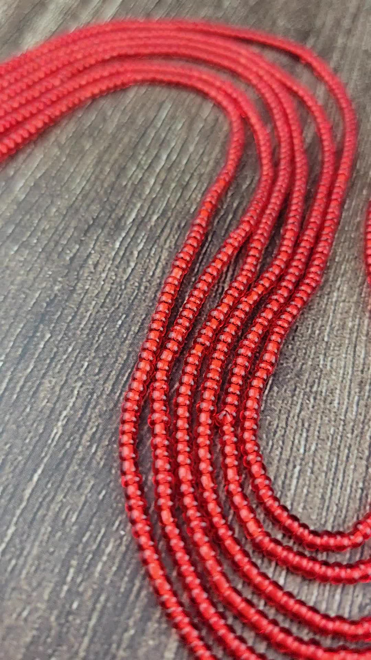 Solid red waistbeads