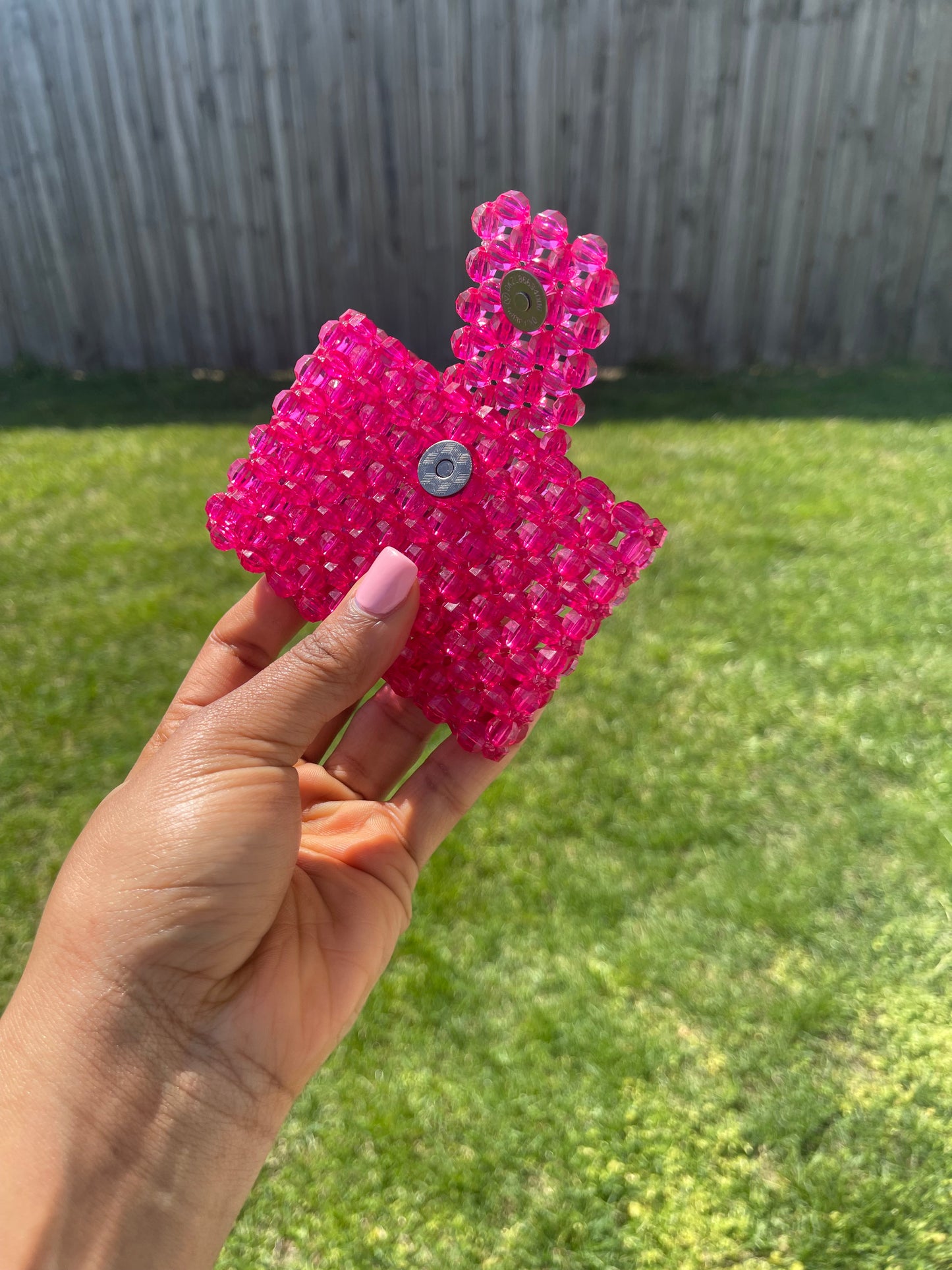 Pink~ Beaded Cardholders (Wallet)