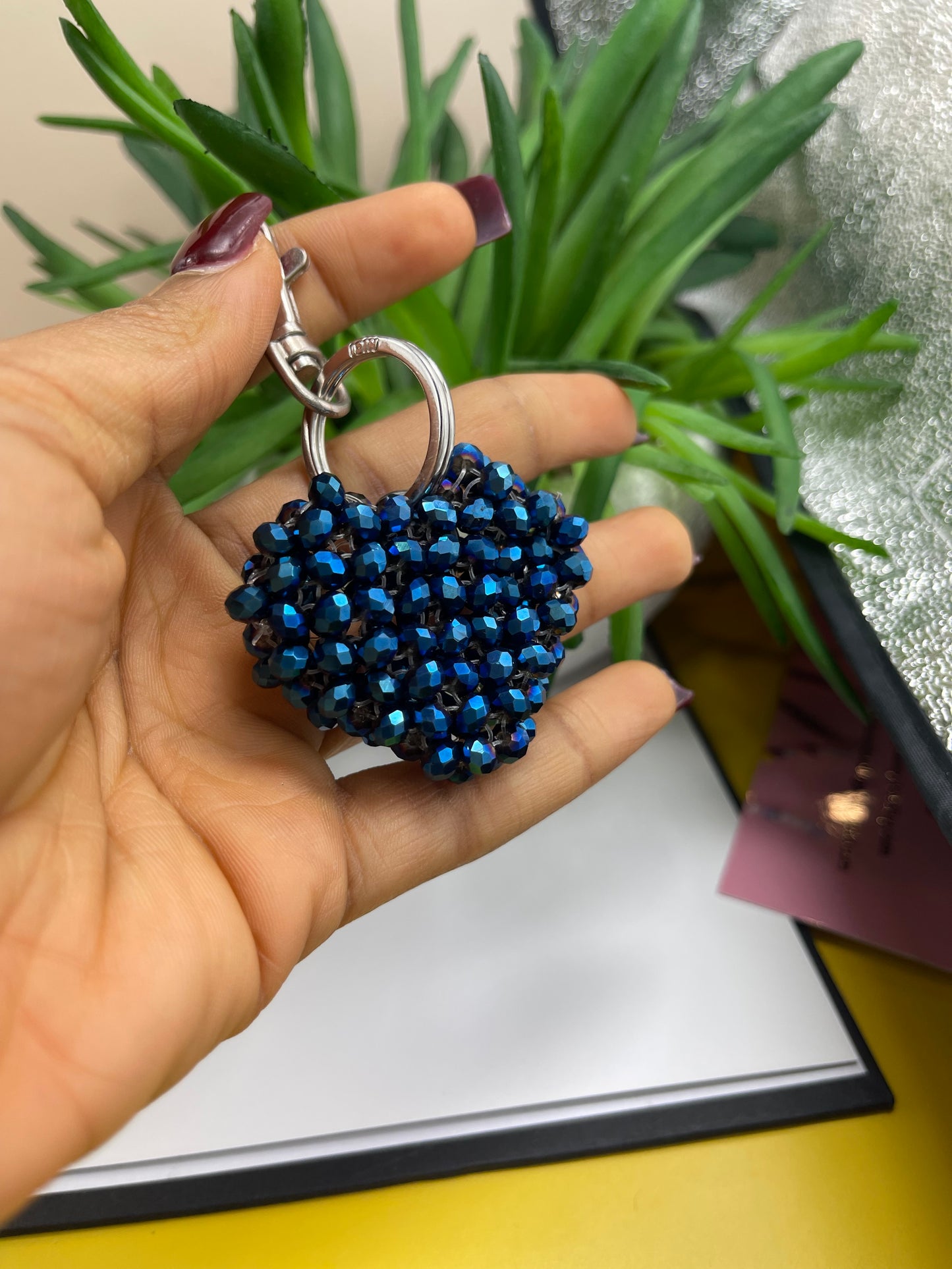 Dark Blue Heart keychain