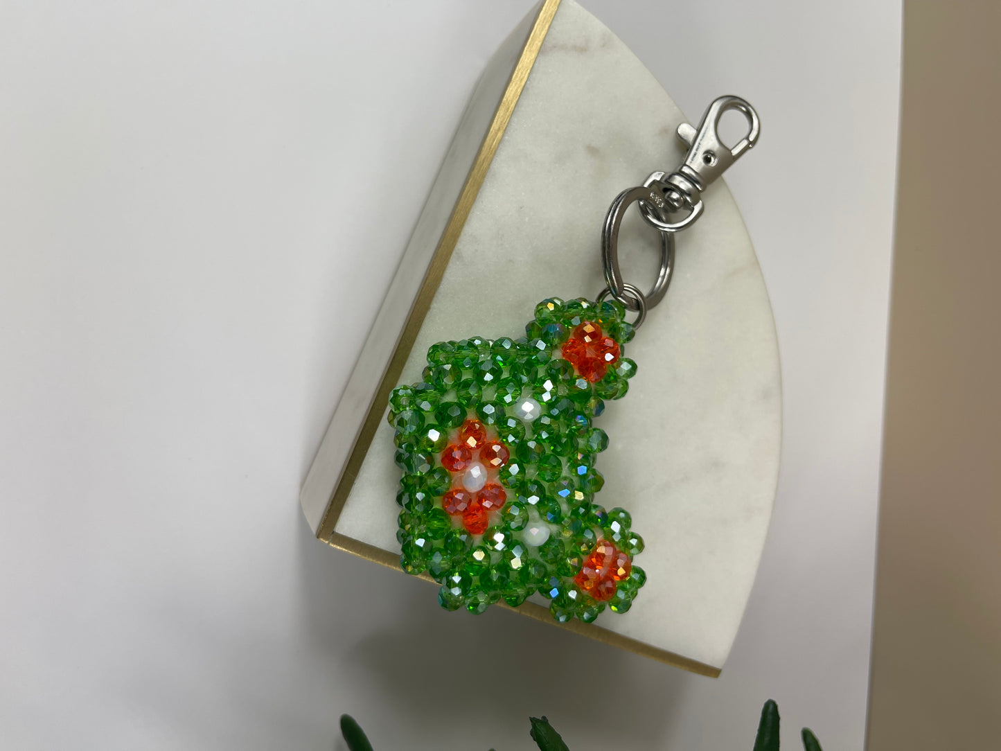 Green TeddyBear keychain