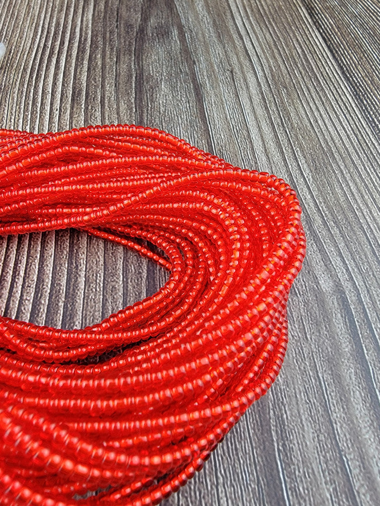 Solid red waistbeads