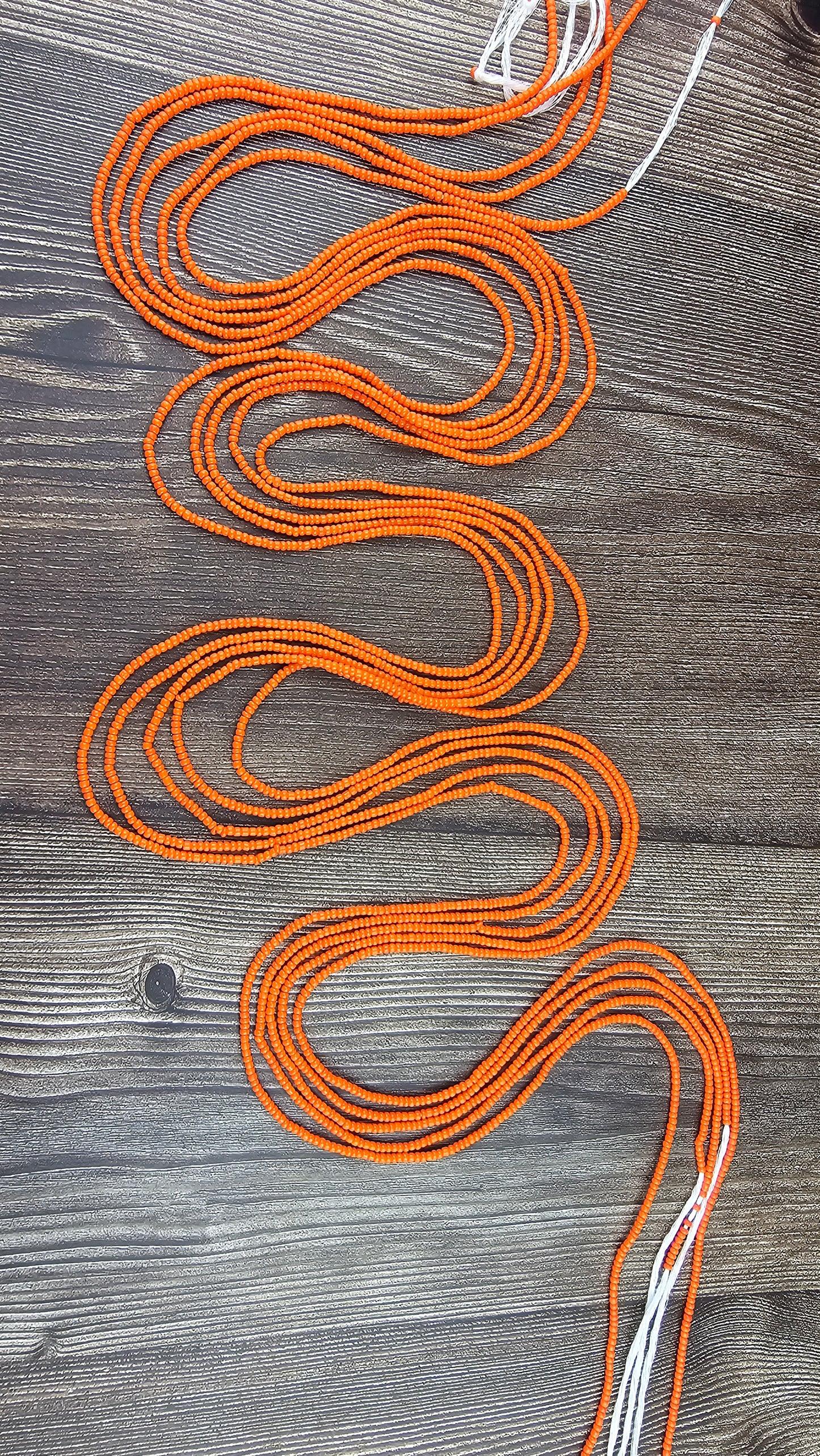 Solid orange waistbeads