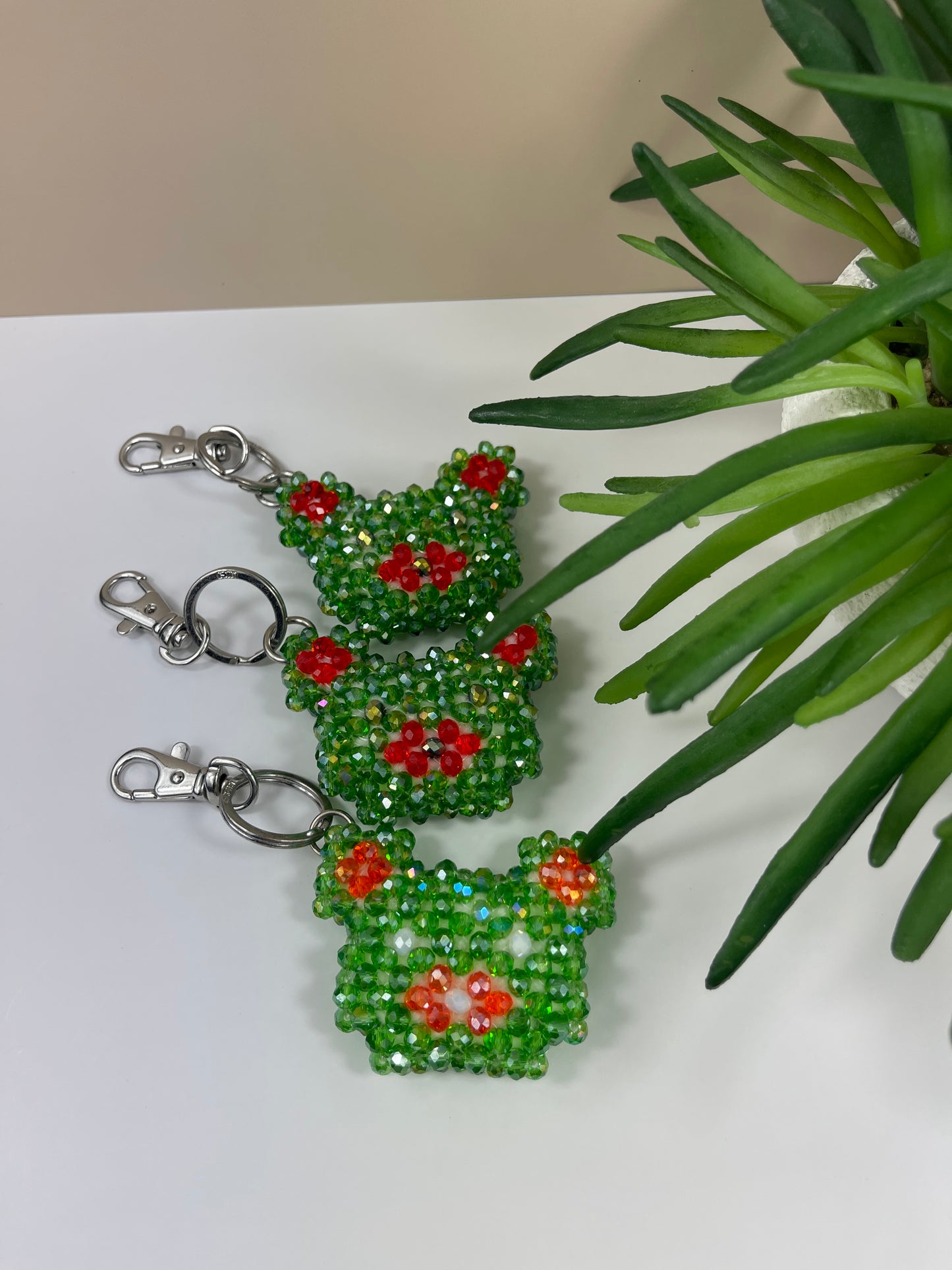 Green TeddyBear keychain