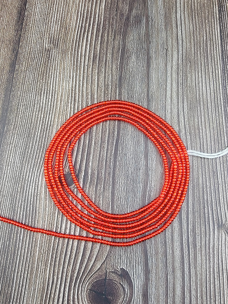 Solid red waistbeads