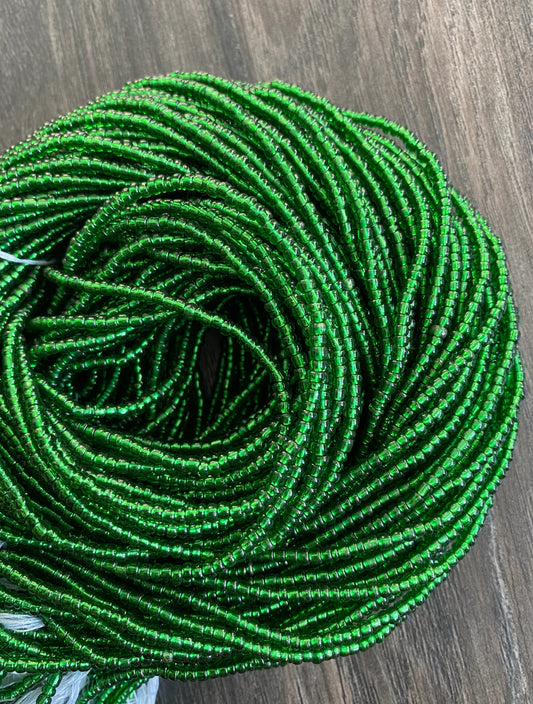 Solid green African waist beads