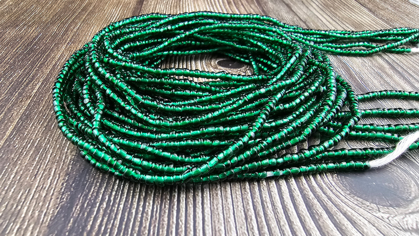 Solid green African waist beads