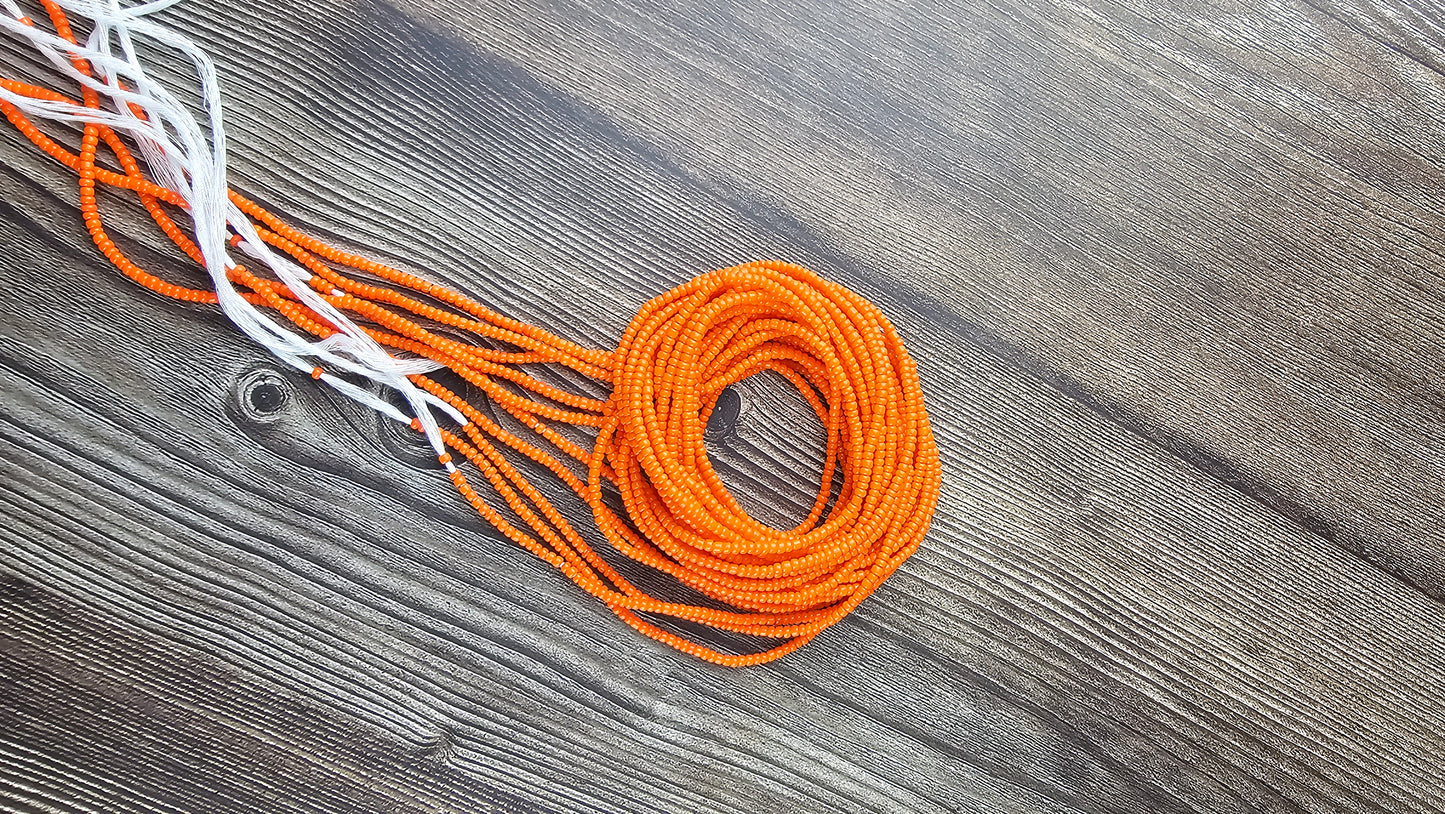 Solid orange waistbeads