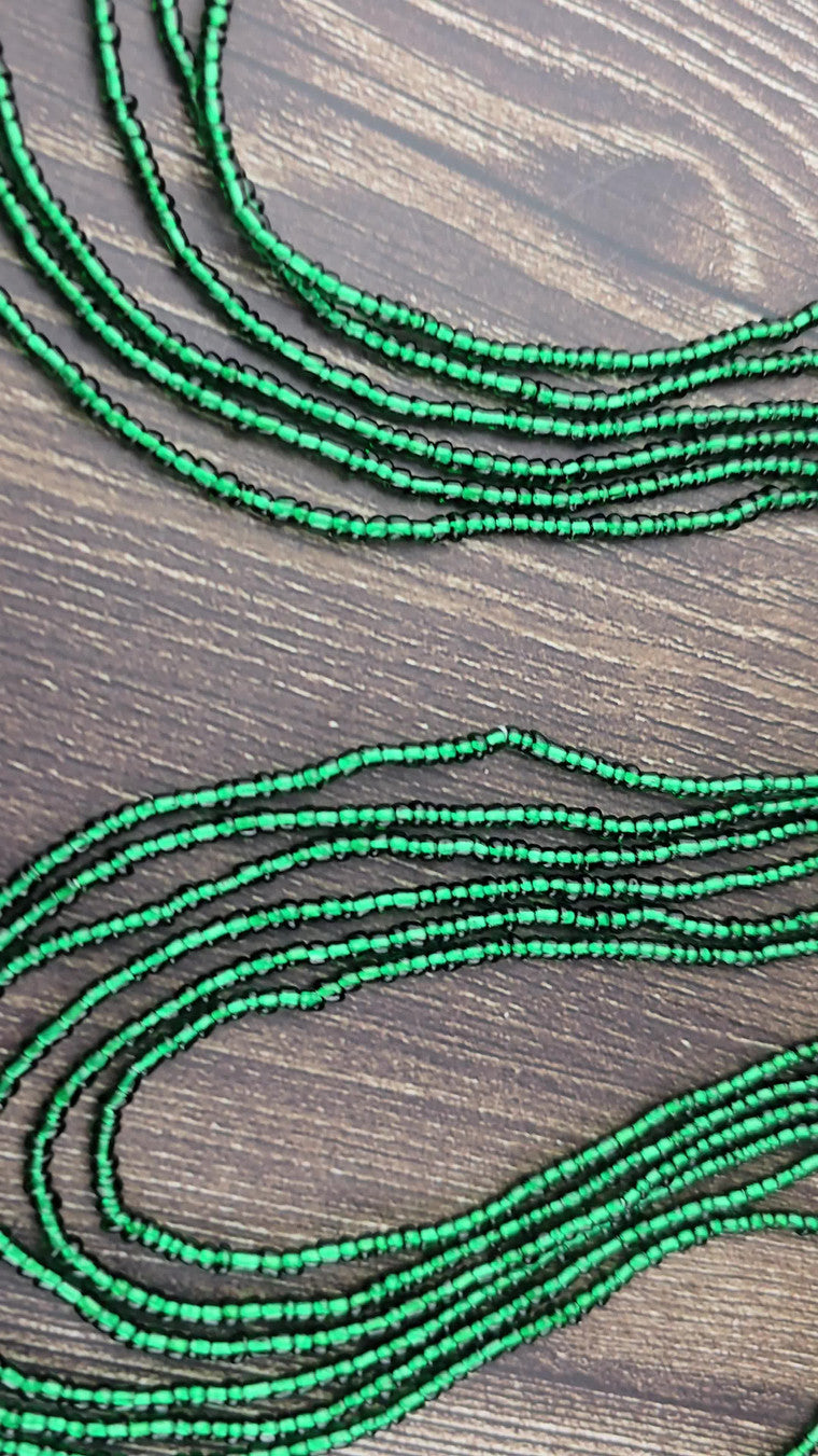 Solid green African waist beads