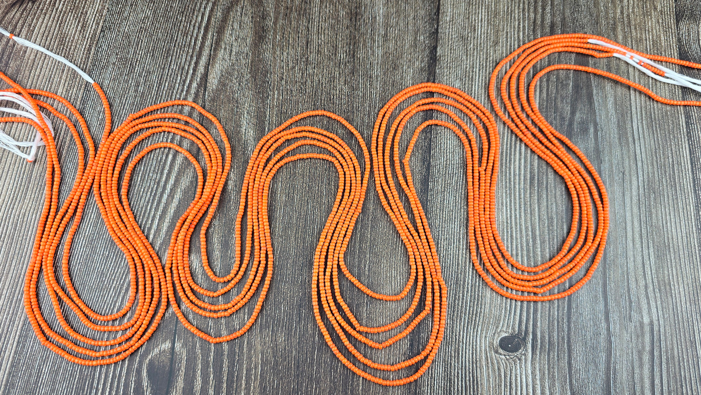 Solid orange waistbeads