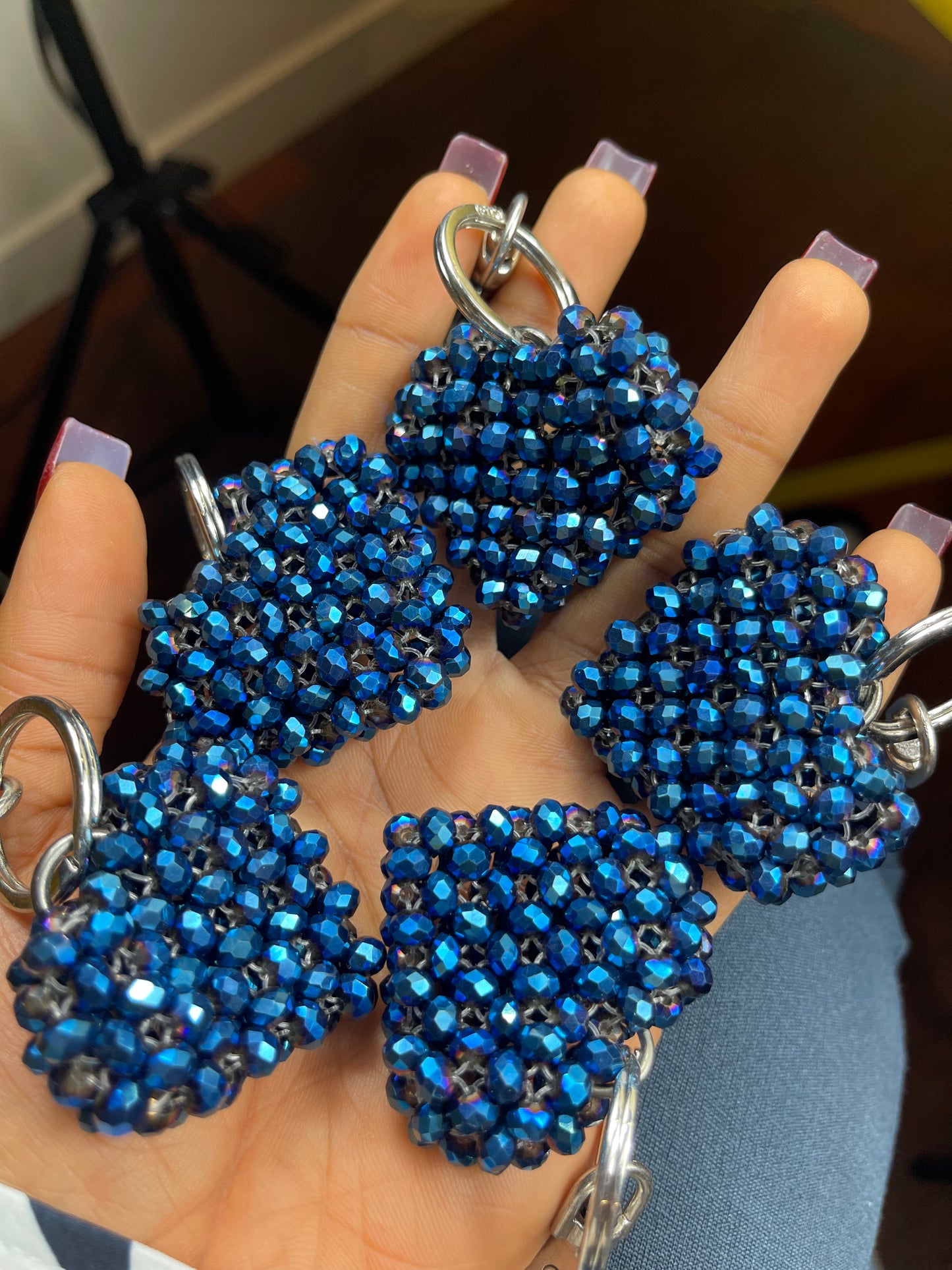 Dark Blue Heart keychain