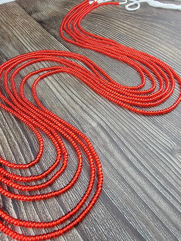 Solid red waistbeads