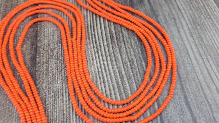 Solid orange waistbeads