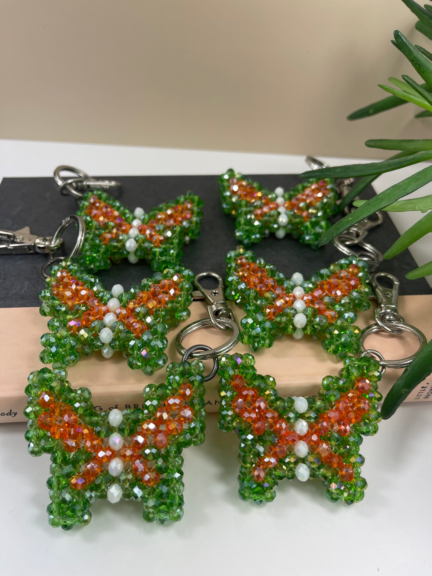 Green 3 Butterfly keychain