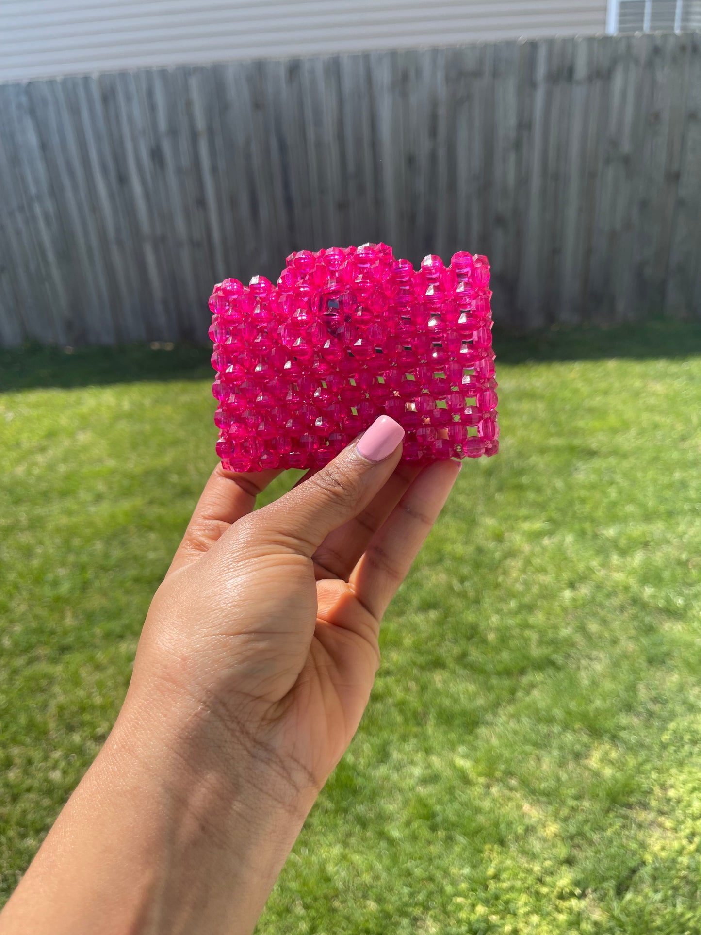 Pink~ Beaded Cardholders (Wallet)