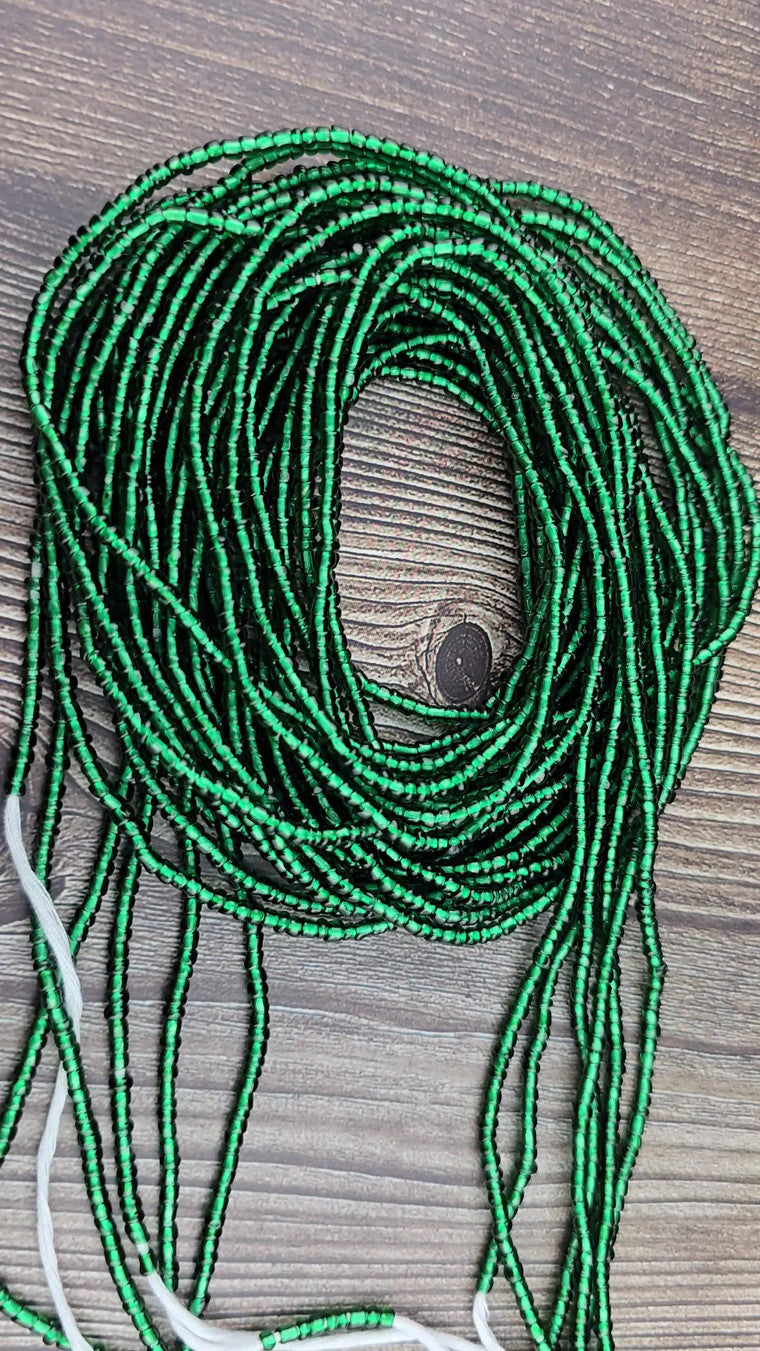 Solid green African waist beads