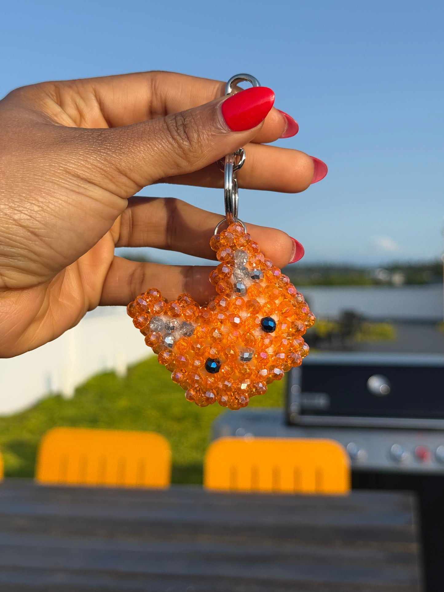 Orange kitty keychain (cat)