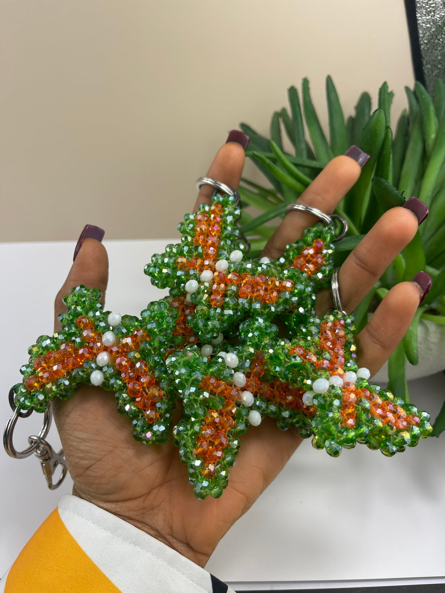 Green 3 Butterfly keychain