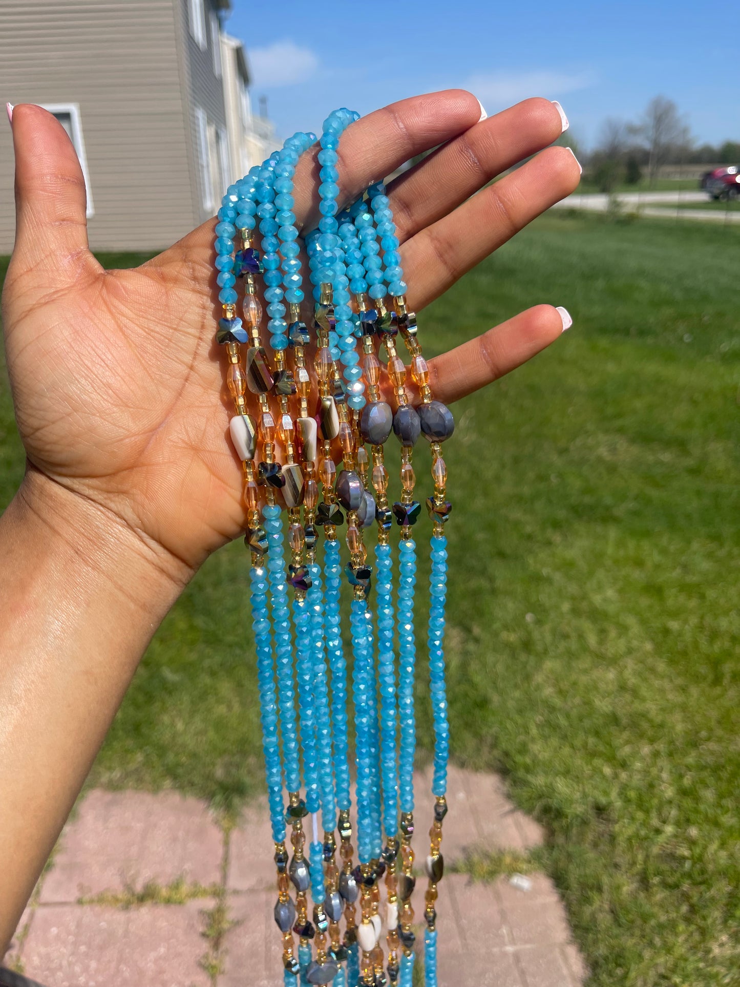 Sky~ crystal waistbeads