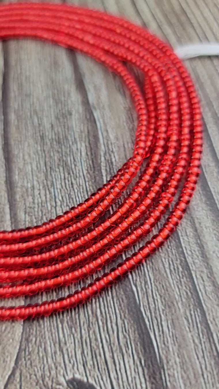 Solid red waistbeads