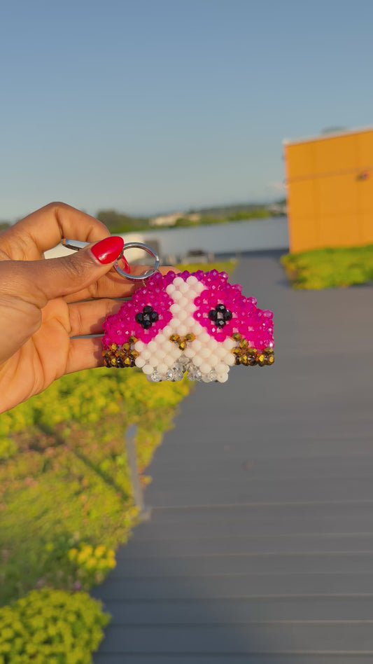 Pink dog  keychain
