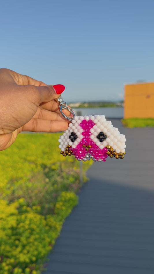 Pink dog  keychain