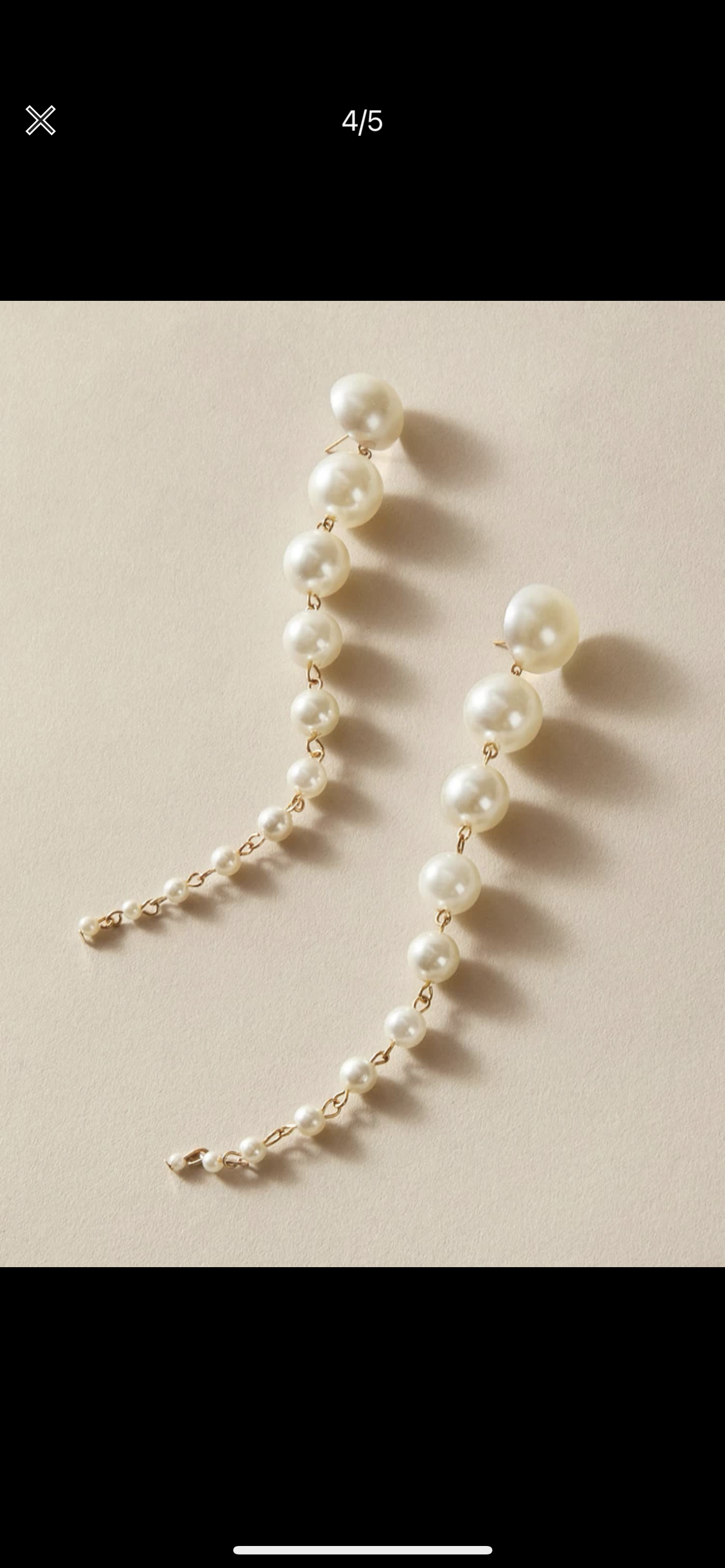 Pearls long drop earrings